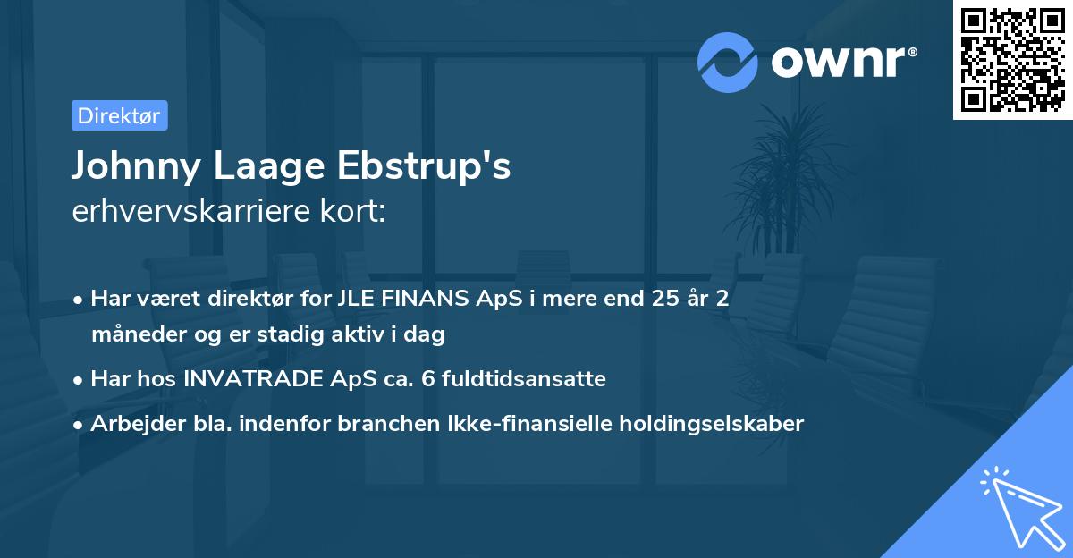 Johnny Laage Ebstrup's erhvervskarriere kort