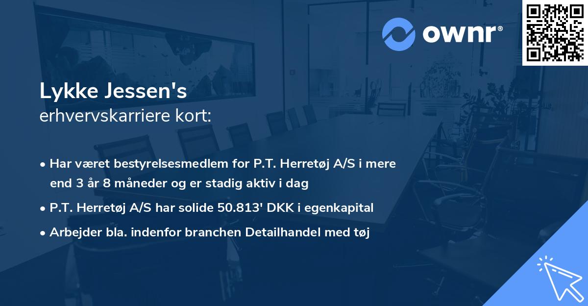 Lykke Jessen's erhvervskarriere kort