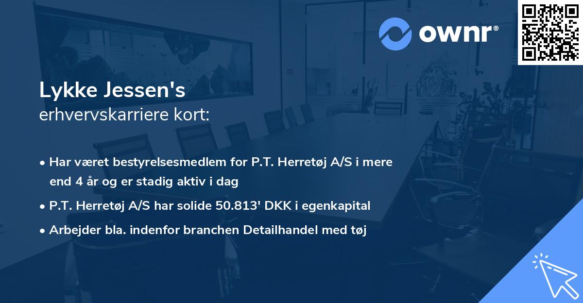 Lykke Jessen's erhvervskarriere kort