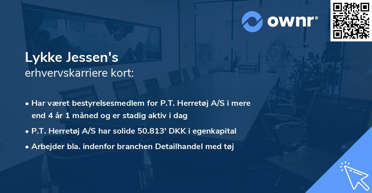 Lykke Jessen's erhvervskarriere kort