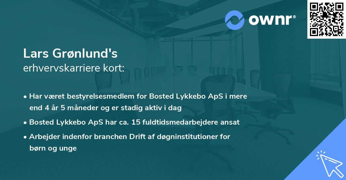 Lars Grønlund's erhvervskarriere kort
