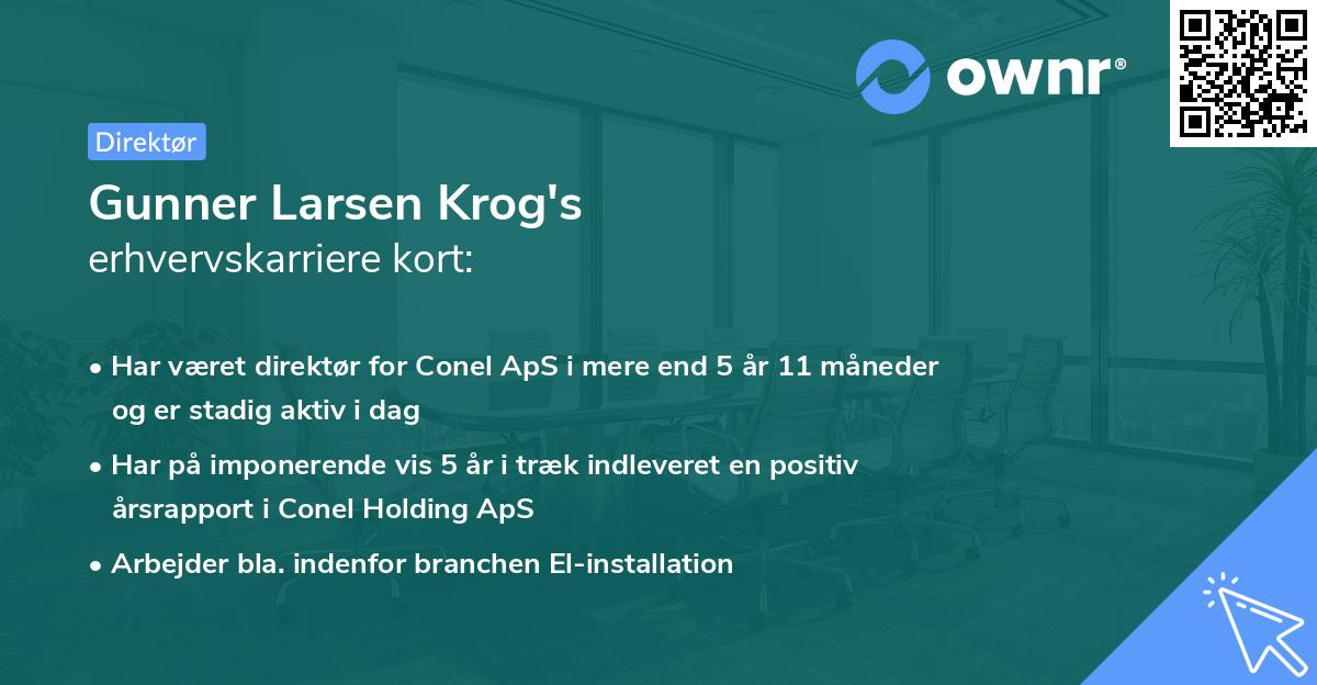 Gunner Larsen Krog's erhvervskarriere kort