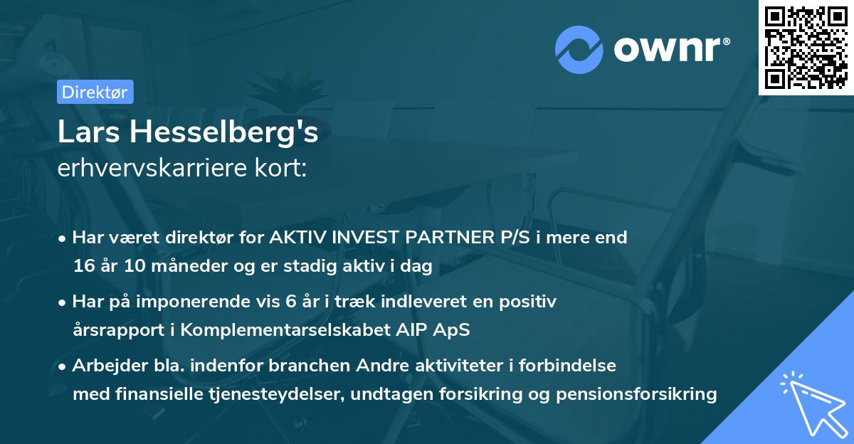 Lars Hesselberg's erhvervskarriere kort