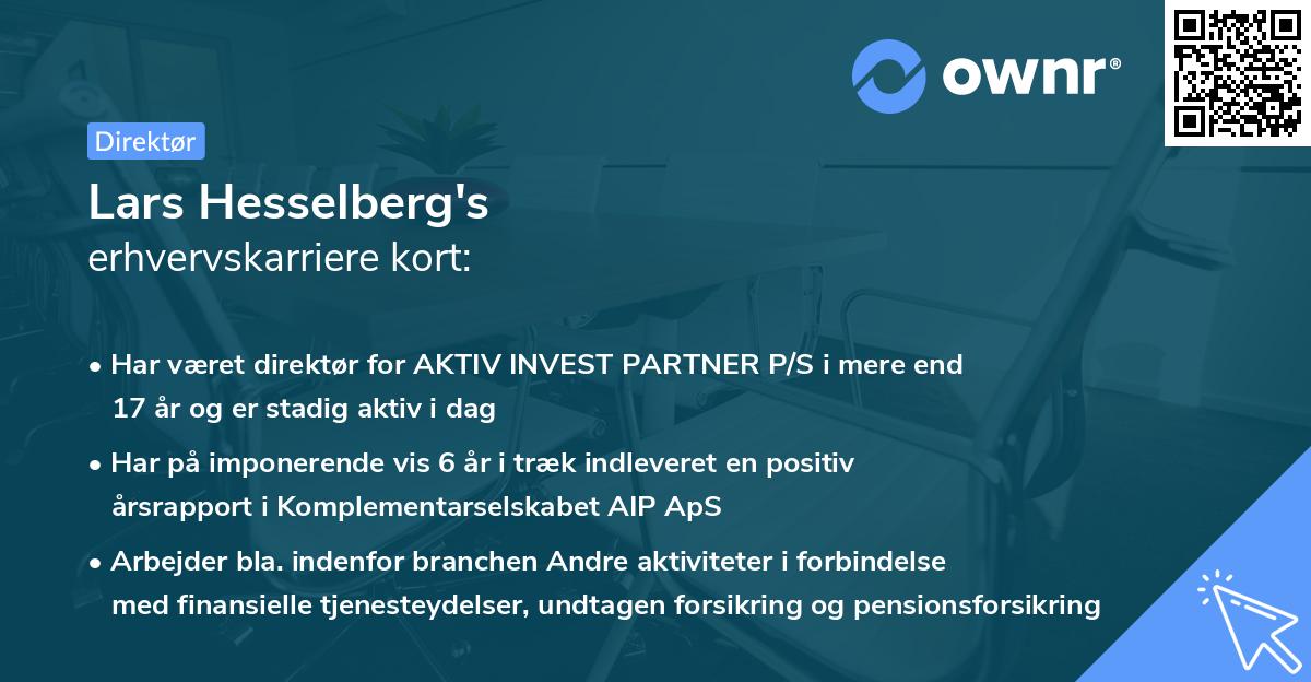 Lars Hesselberg's erhvervskarriere kort