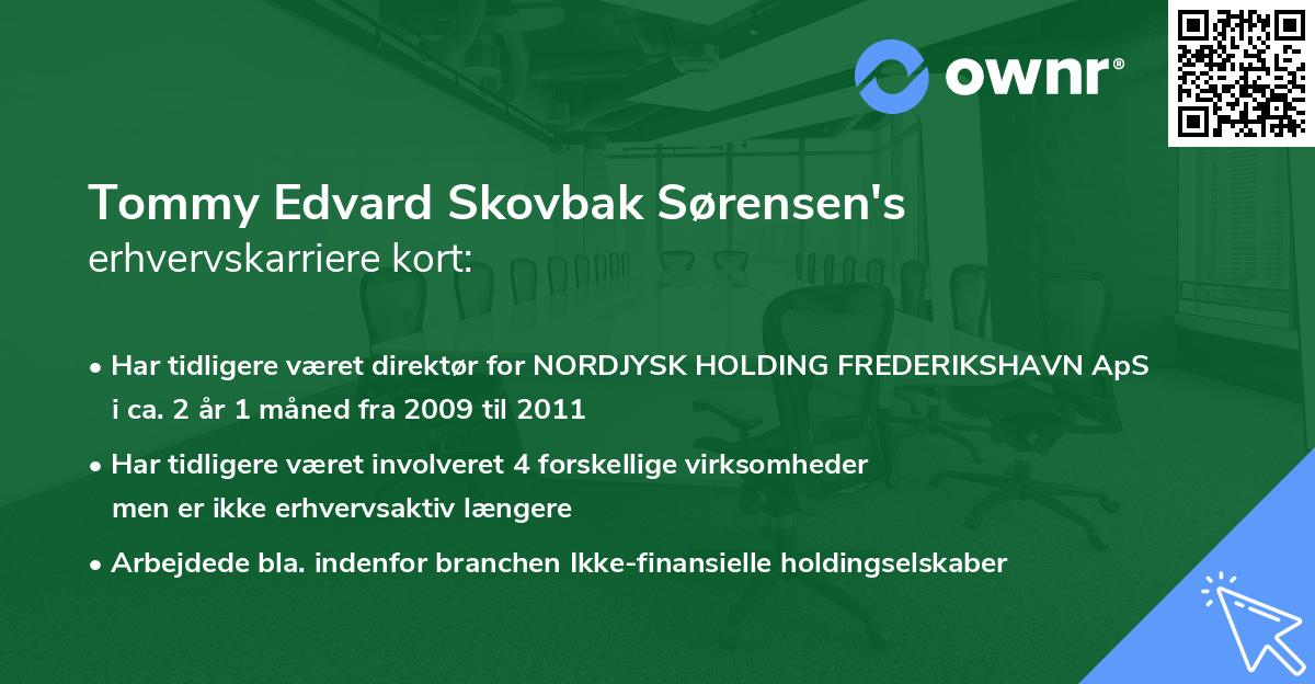 Tommy Edvard Skovbak Sørensen's erhvervskarriere kort