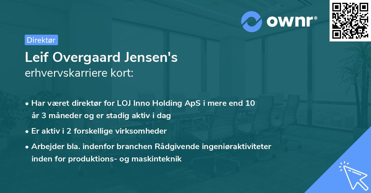 Leif Overgaard Jensen's erhvervskarriere kort