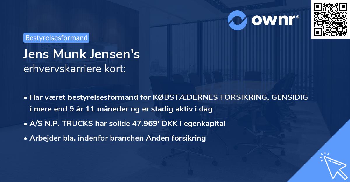 Jens Munk Jensen's erhvervskarriere kort
