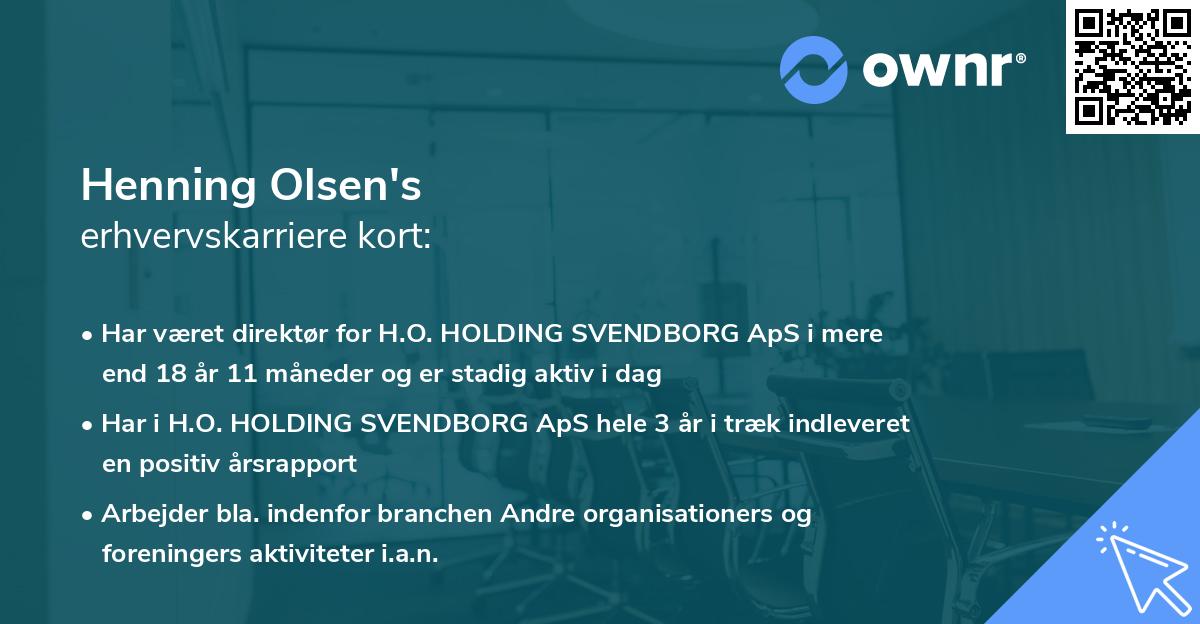 Henning Olsen's erhvervskarriere kort