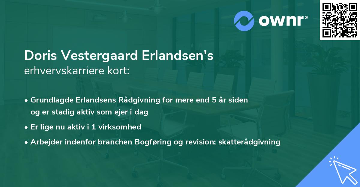 Doris Vestergaard Erlandsen's erhvervskarriere kort