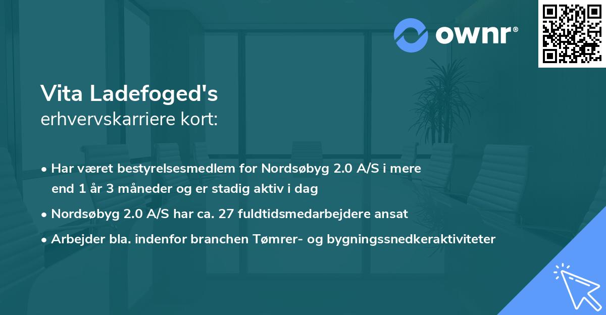 Vita Ladefoged's erhvervskarriere kort