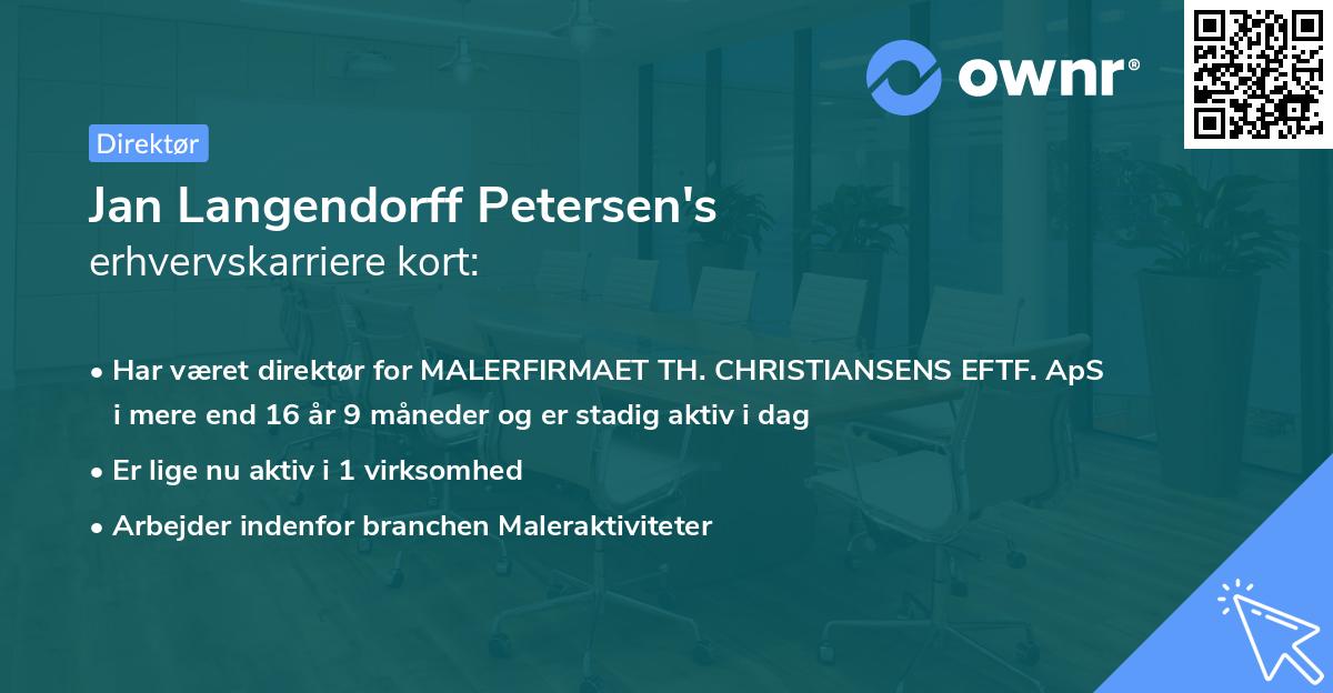 Jan Langendorff Petersen's erhvervskarriere kort