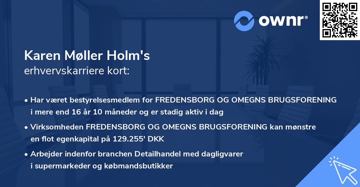 Karen Møller Holm's erhvervskarriere kort