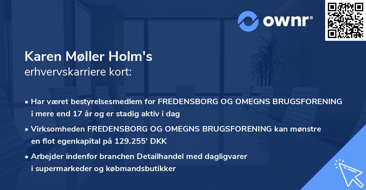 Karen Møller Holm's erhvervskarriere kort