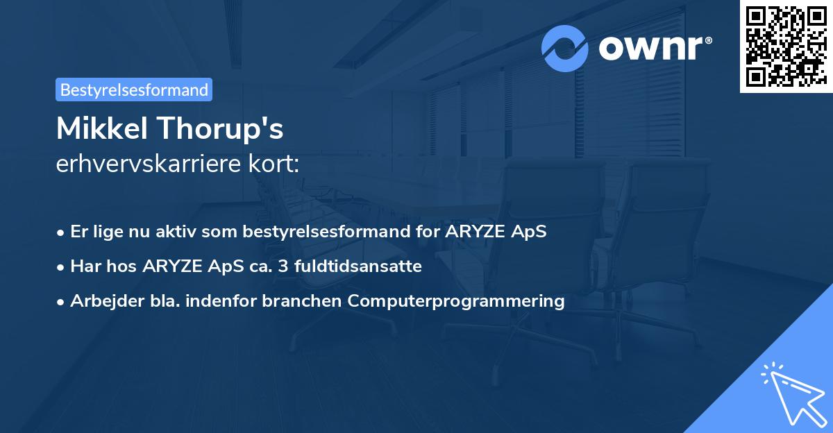 Mikkel Thorup's erhvervskarriere kort