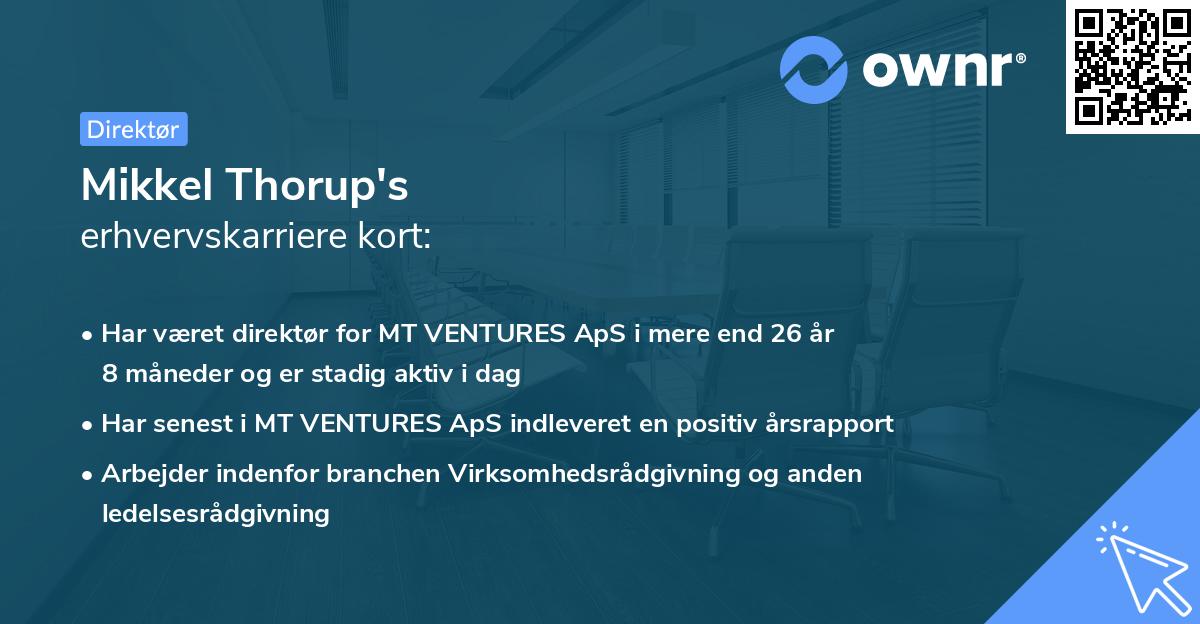 Mikkel Thorup's erhvervskarriere kort
