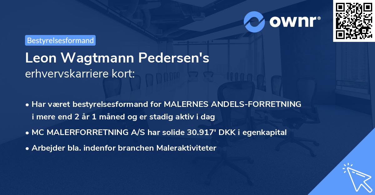 Leon Wagtmann Pedersen's erhvervskarriere kort