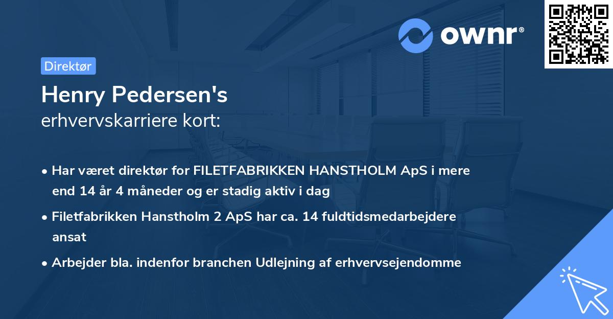 Henry Pedersen's erhvervskarriere kort