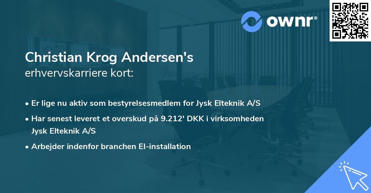 Christian Krog Andersen's erhvervskarriere kort