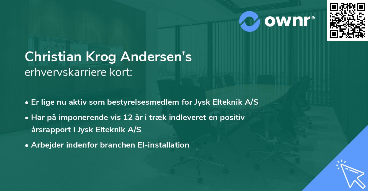 Christian Krog Andersen's erhvervskarriere kort