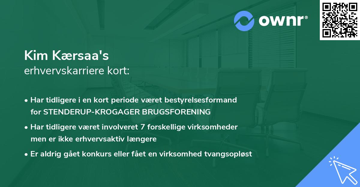 Kim Kærsaa's erhvervskarriere kort