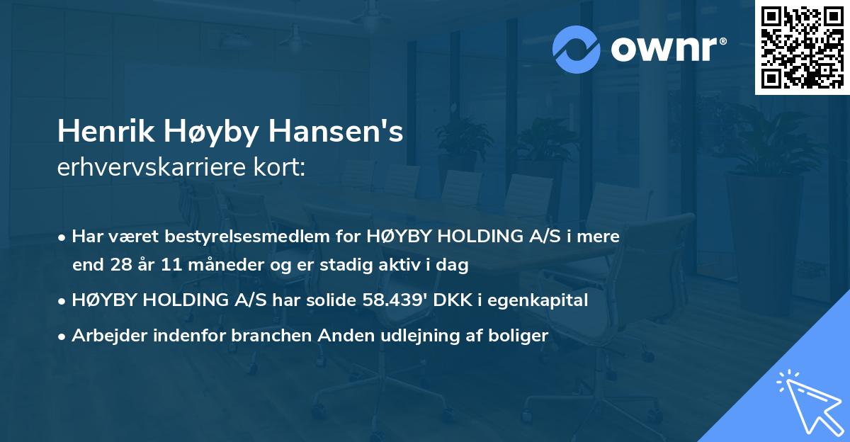 Henrik Høyby Hansen's erhvervskarriere kort