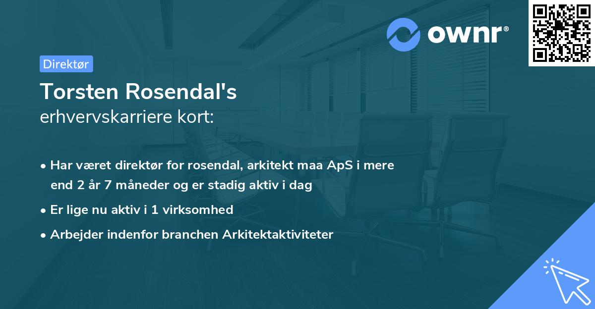 Torsten Rosendal's erhvervskarriere kort