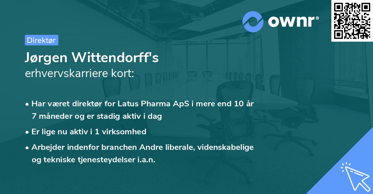 Jørgen Wittendorff's erhvervskarriere kort
