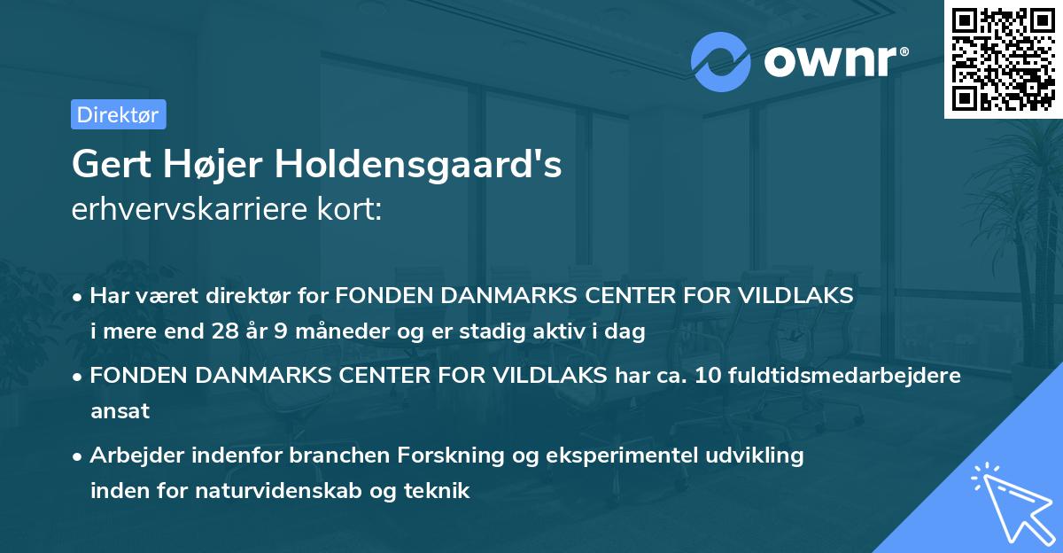 Gert Højer Holdensgaard's erhvervskarriere kort