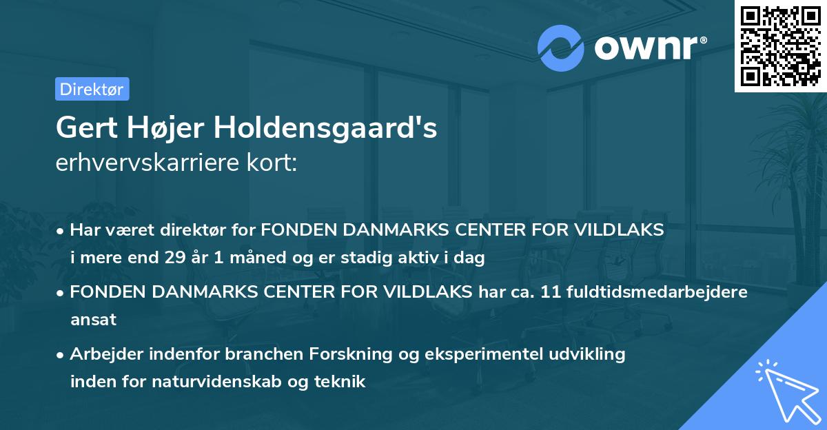 Gert Højer Holdensgaard's erhvervskarriere kort