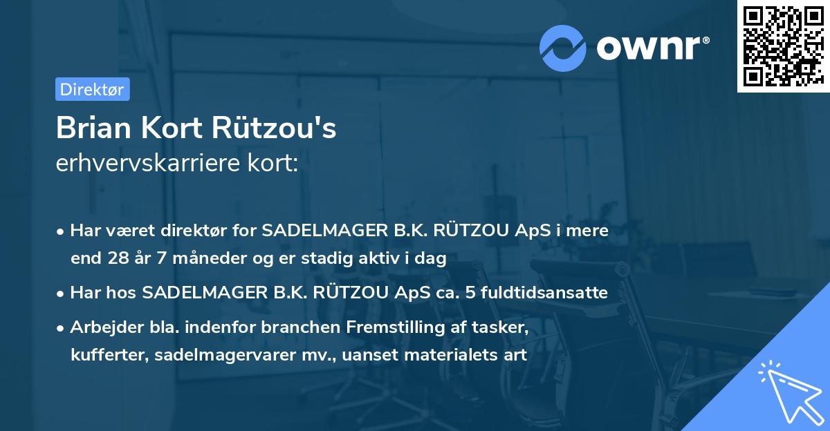 Brian Kort Rützou's erhvervskarriere kort