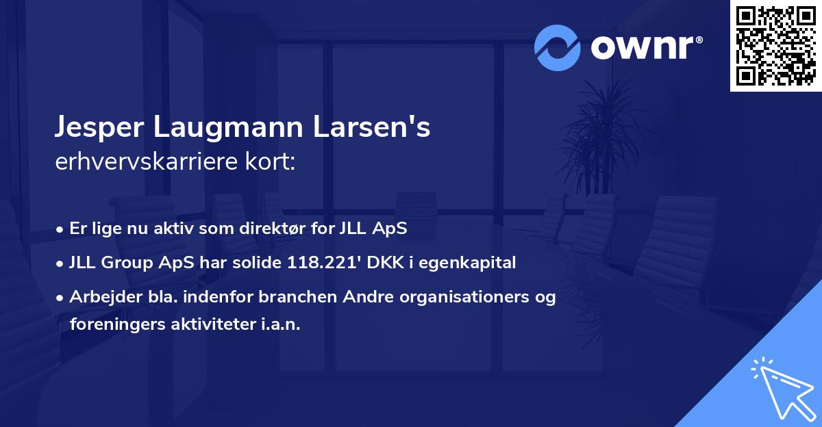 Jesper Laugmann Larsen's erhvervskarriere kort
