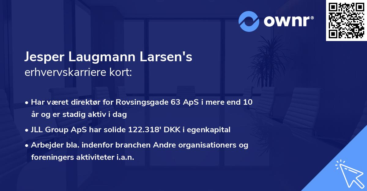 Jesper Laugmann Larsen's erhvervskarriere kort