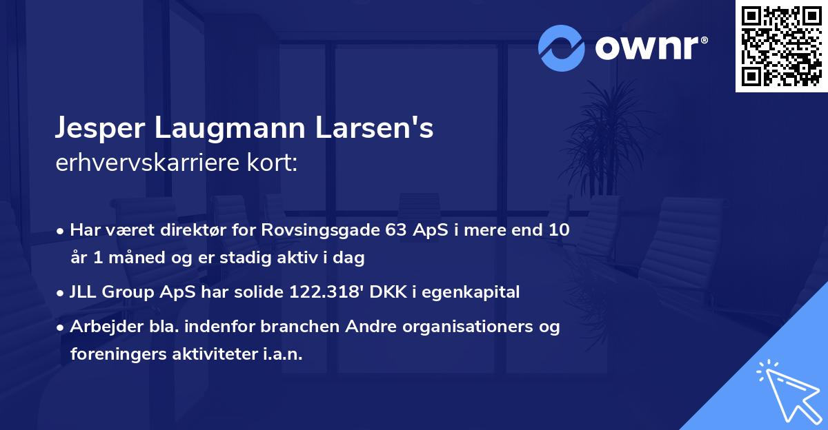 Jesper Laugmann Larsen's erhvervskarriere kort