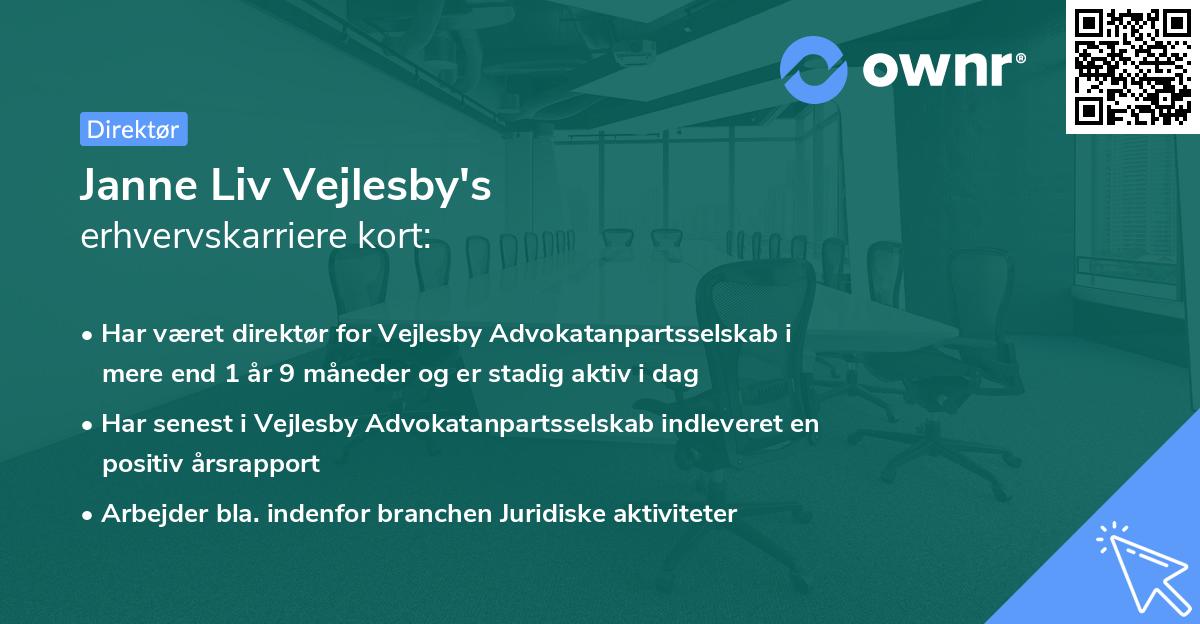 Janne Liv Vejlesby's erhvervskarriere kort