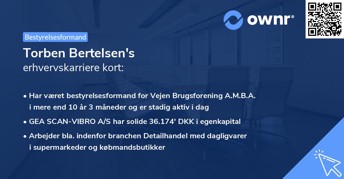 Torben Bertelsen's erhvervskarriere kort