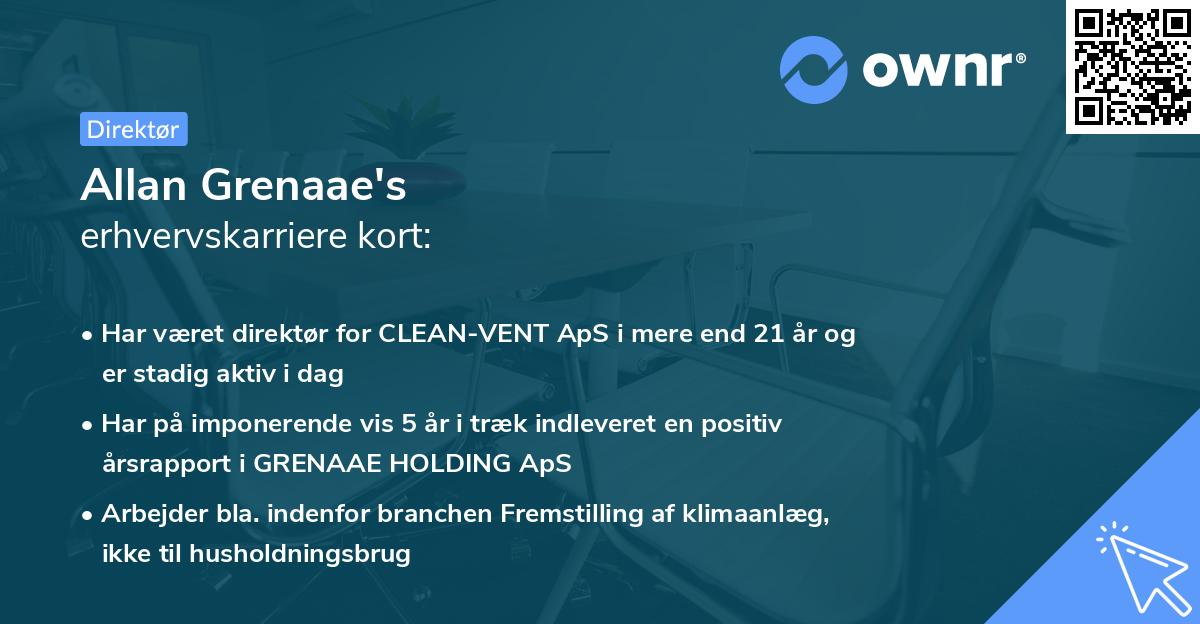 Allan Grenaae's erhvervskarriere kort