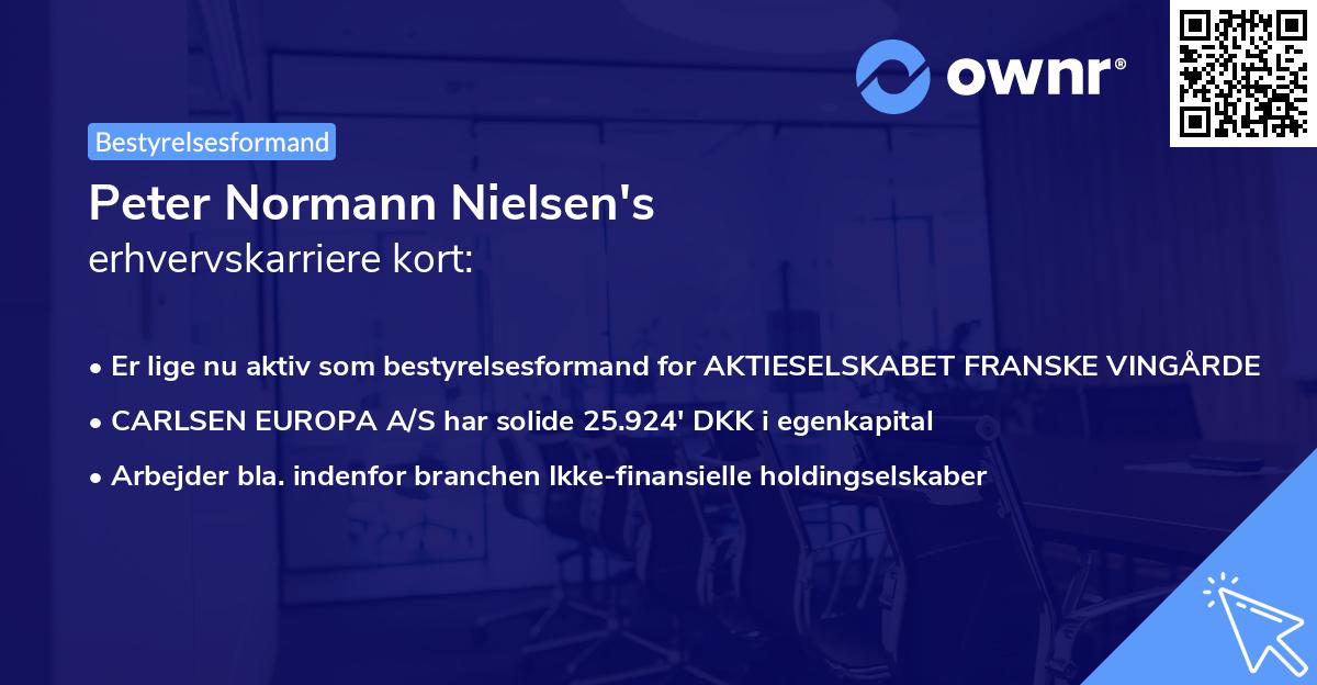 Peter Normann Nielsen's erhvervskarriere kort
