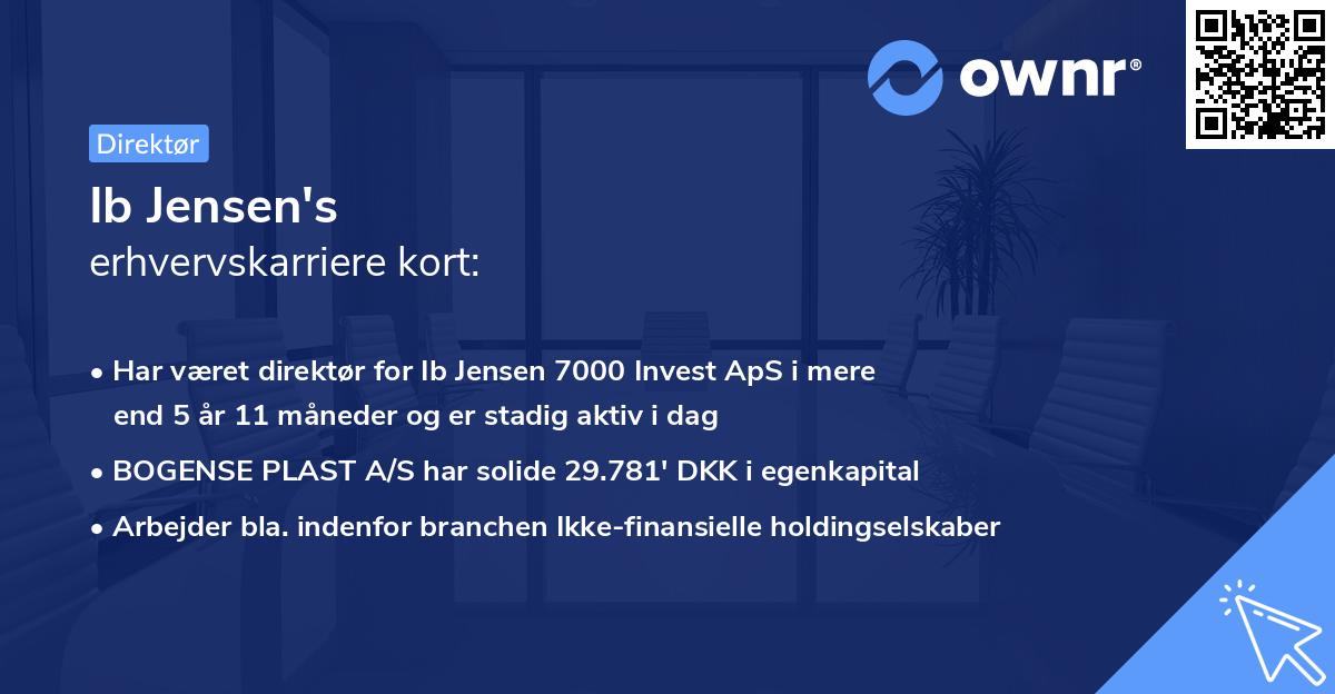 Ib Jensen's erhvervskarriere kort