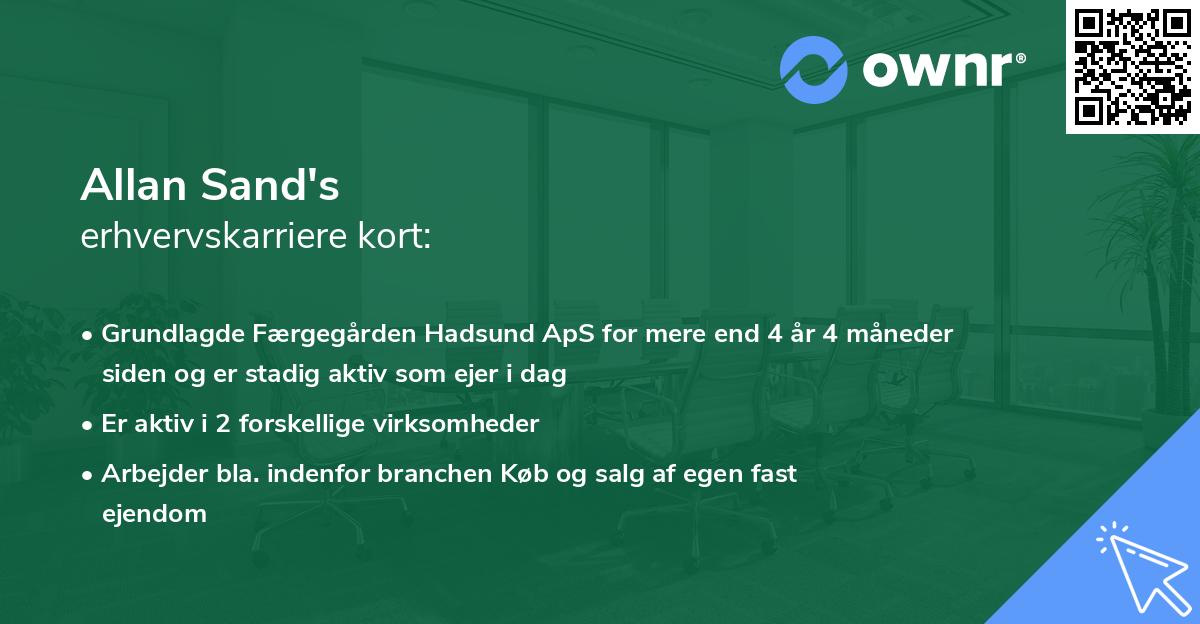 Allan Sand's erhvervskarriere kort