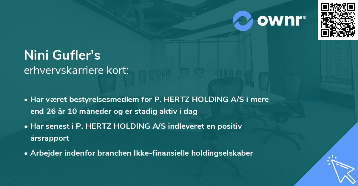 Nini Gufler's erhvervskarriere kort