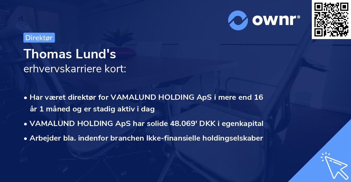 Thomas Lund's erhvervskarriere kort