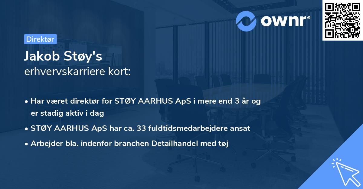 Jakob Støy's erhvervskarriere kort