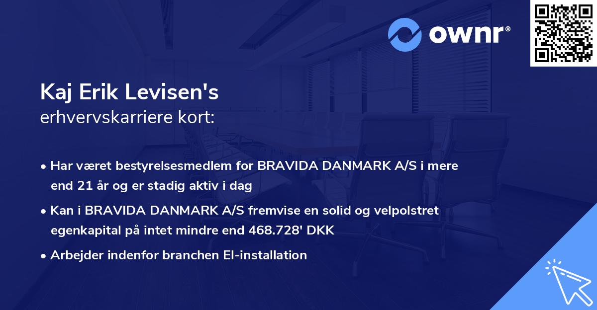 Kaj Erik Levisen's erhvervskarriere kort