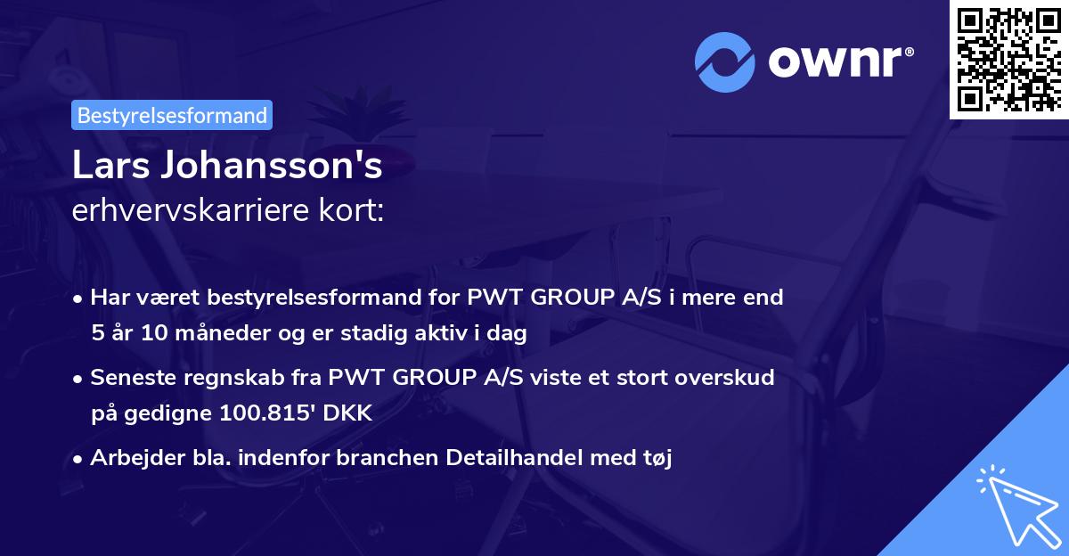 Lars Johansson's erhvervskarriere kort