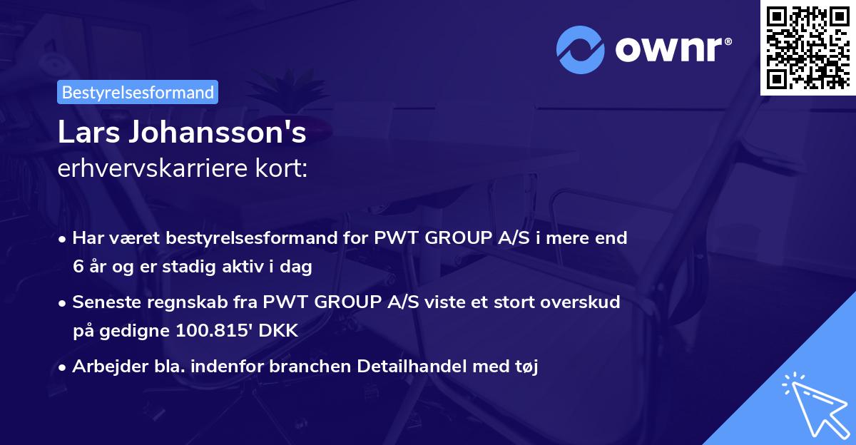 Lars Johansson's erhvervskarriere kort