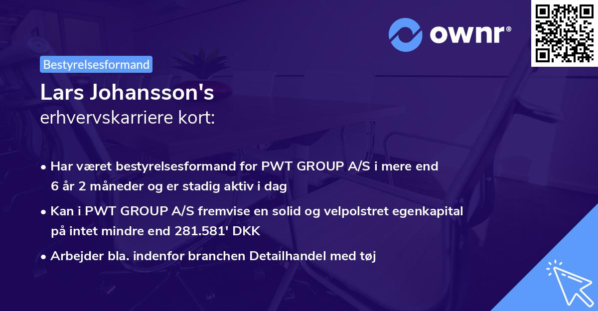 Lars Johansson's erhvervskarriere kort