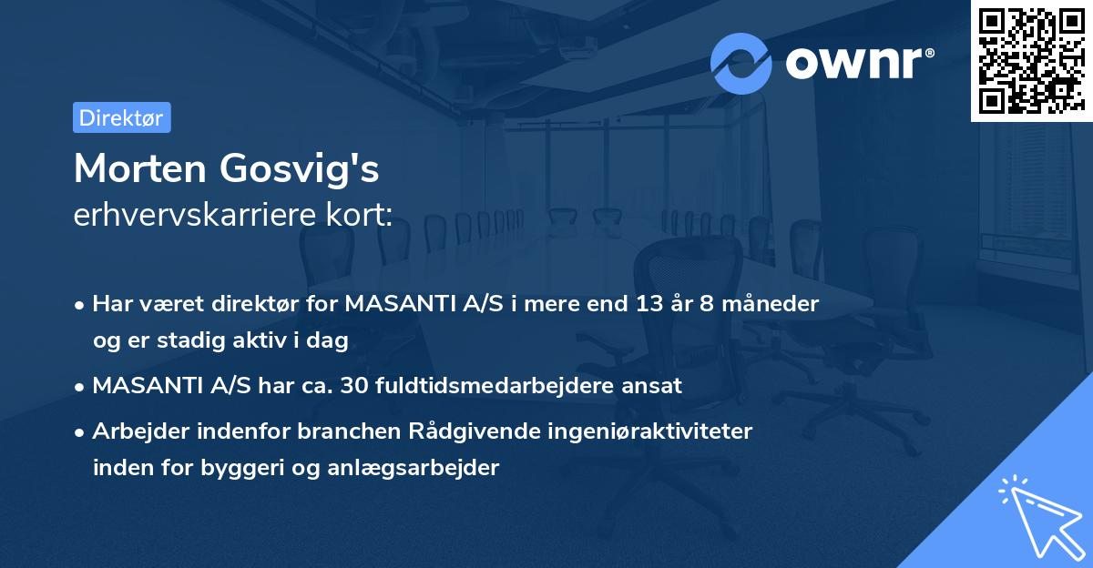 Morten Gosvig's erhvervskarriere kort