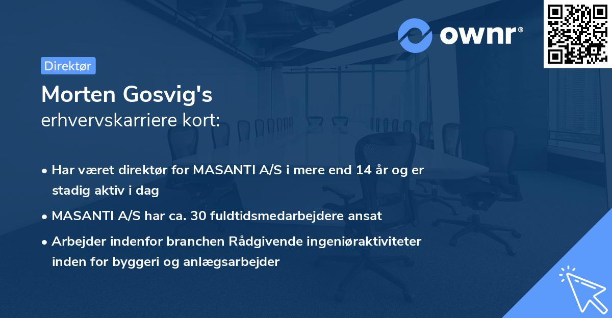 Morten Gosvig's erhvervskarriere kort