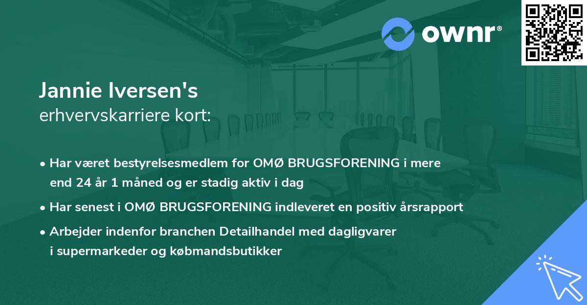 Jannie Iversen's erhvervskarriere kort