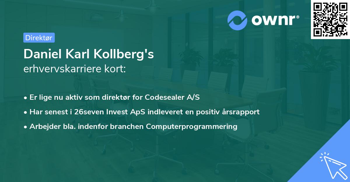 Daniel Karl Kollberg's erhvervskarriere kort